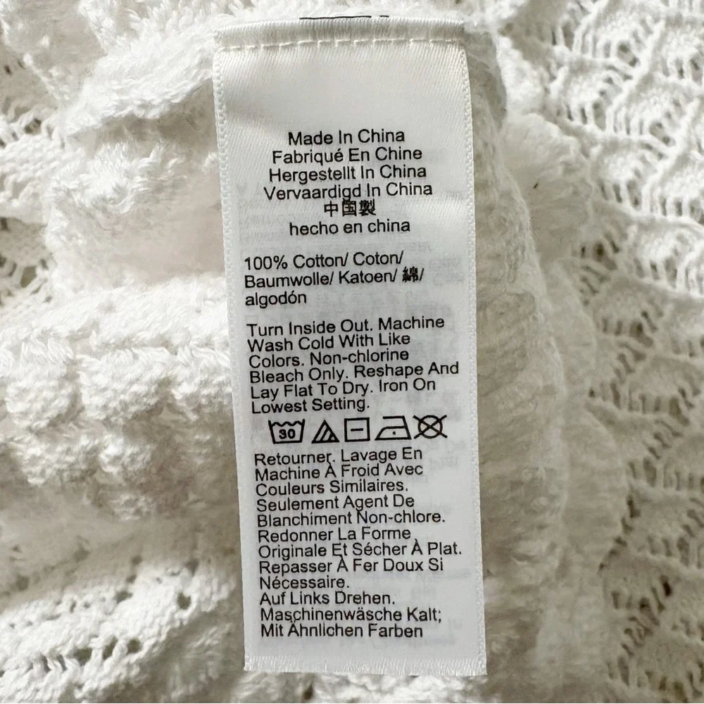 J. Crew Collection Crochet Knit Cropped‎ Cardigan Sweater in White - Picture 7 of 7